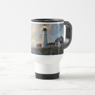 Mug De Voyage Peinture à l'huile texturée du phare
