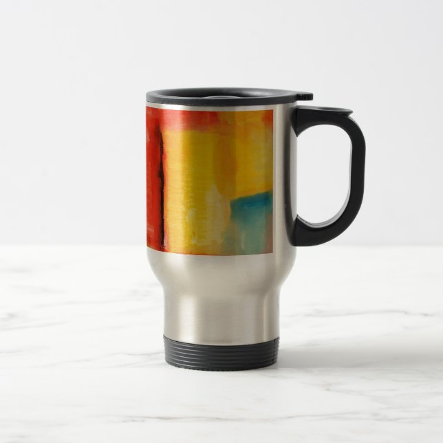 Mug De Voyage Peinture Abstraite rouge moderne (Droit)
