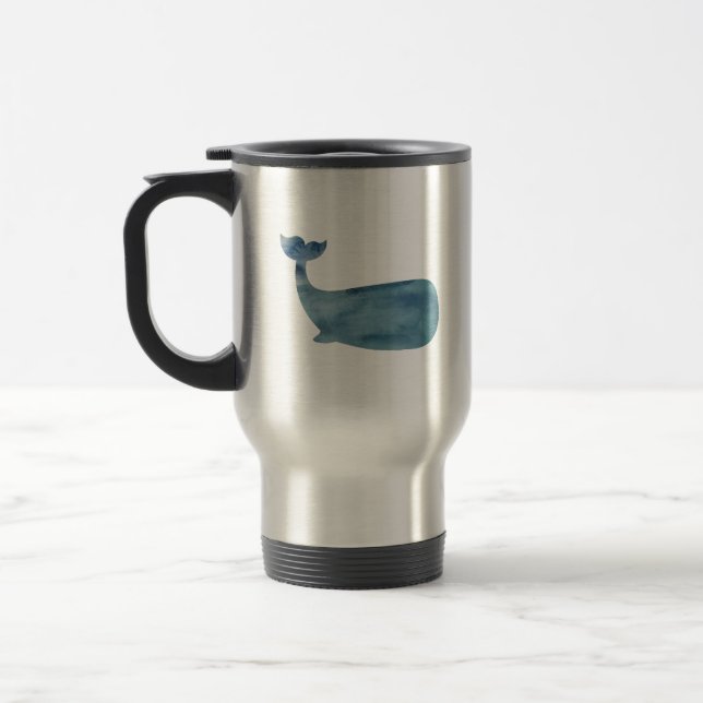 Mug De Voyage Peinture de baleines nautiques (Gauche)