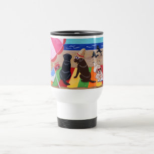 Mug De Voyage Peinture de Labradors de brise d'été