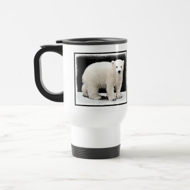Mug De Voyage Peinture de l'ours polaire - Art original de la fa (Gauche)