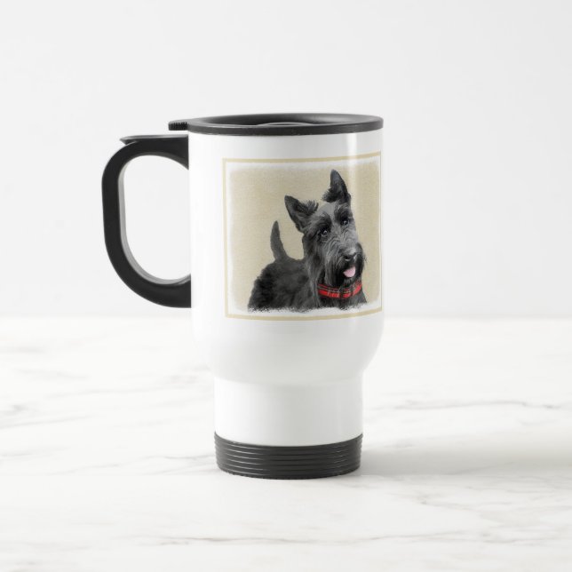 Mug De Voyage Peinture de Terrier d'écossais - art original (Gauche)