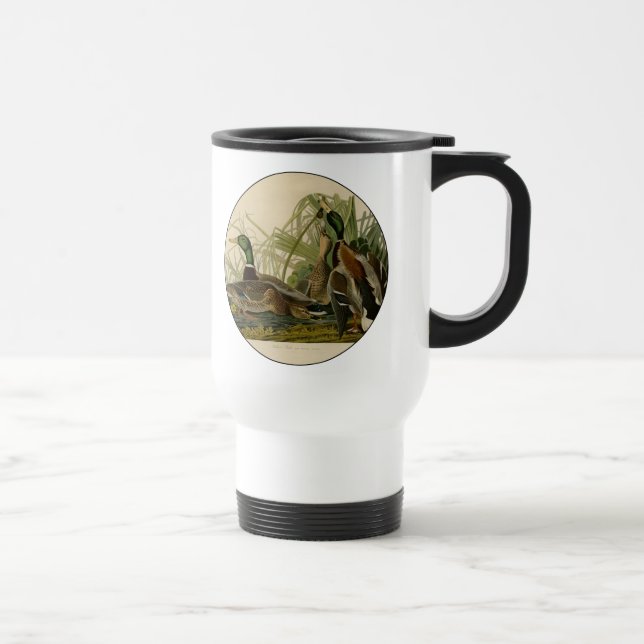 Mug De Voyage Peinture d'oiseaux de Mallard Duck Audubon (Droite)