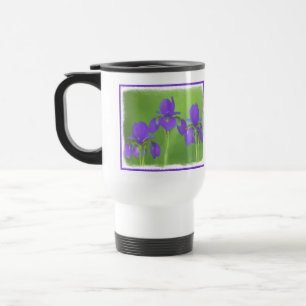 Mug De Voyage Peinture Iris Violet - Art Fleur Originale