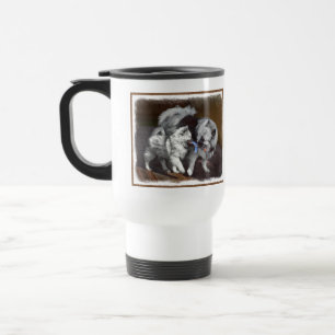 Mug De Voyage Peinture Keeshond Playtime - Jolie art original ch