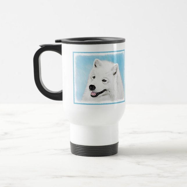 Mug De Voyage Peinture Samoyed - Cute Original Chien Art (Gauche)