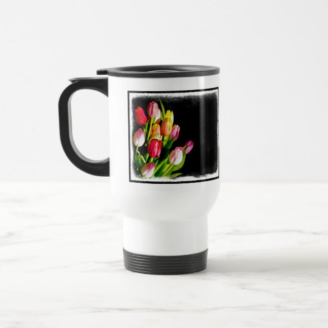 Mug De Voyage Peinture tulipe - Art floral original (Gauche)