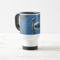 Pelican Flottant Calme Eau Bleue Large Oiseau Sauv