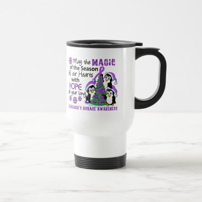 Mug De Voyage Penguins de Noël Maladie d'Alzheimer (Droite)