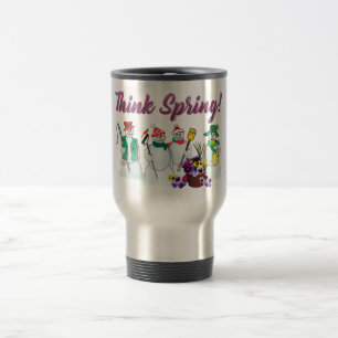 Mug De Voyage Pensez les bonhommes de neige de ressort avec la