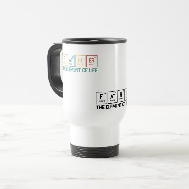 Mug De Voyage Père Funny Tableau périodique papa (Devant gauche)