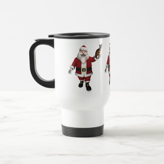 Mug De Voyage Père Noël Avec Chat Calico (Gauche)
