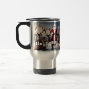 Mug De Voyage Père Noël’s Crew : Père Noël Poses Reindees