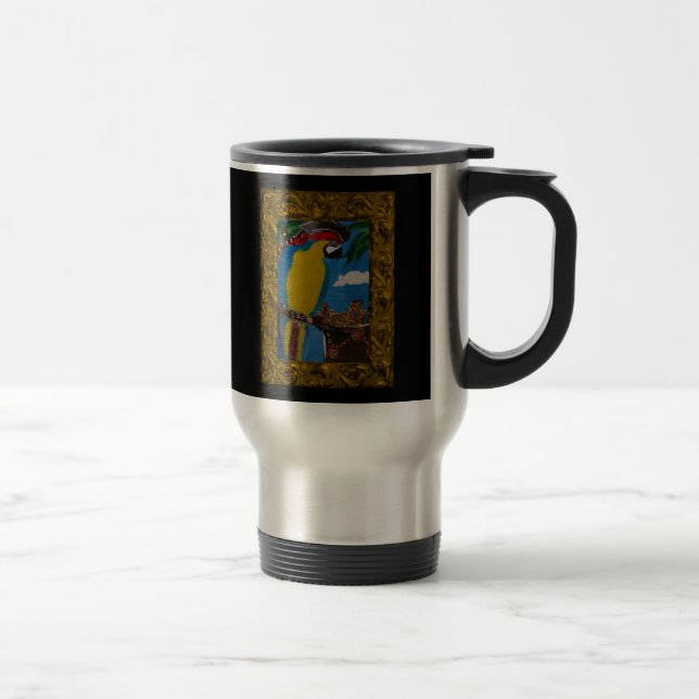 Mug De Voyage Perroquet Pirate (Droit)