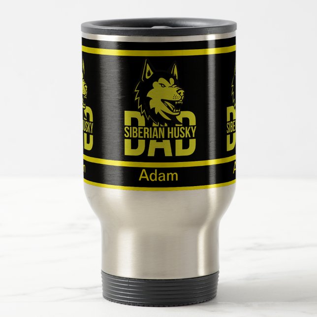 Mug De Voyage Personalisé Sibérien Husky Papa, Chien Papa (Créateur téléchargé)