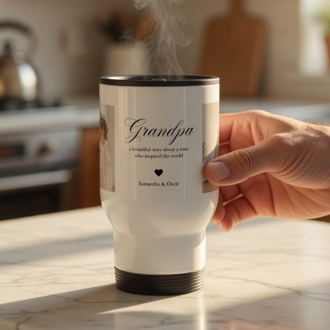 Mug De Voyage Personalized Grandpa Custom Photo Gift (Créateur téléchargé)