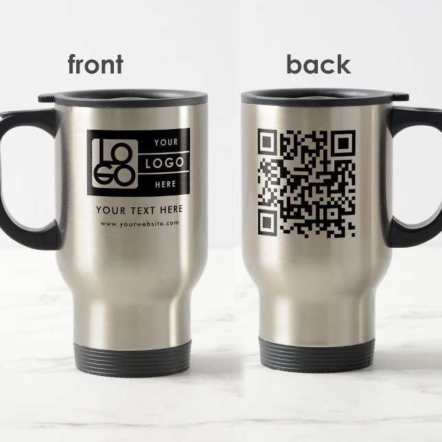 Mug De Voyage Personalized Logo Website QR Code Text Promotional (Personalized Logo Website QR Code Text Promotional Travel Mug)