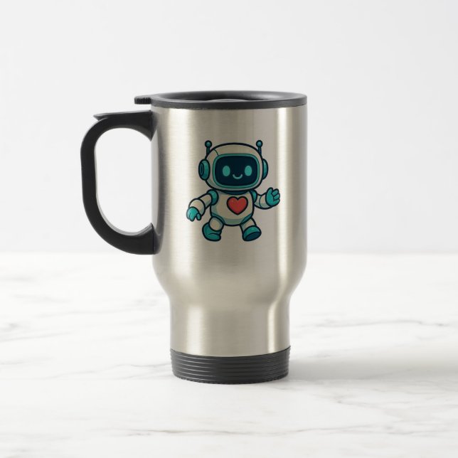 Mug De Voyage Personnages d'IA et de Robot (Gauche)