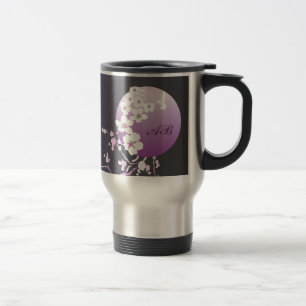 Mug De Voyage Personnalisable : Colibri et fleur sur le pourpre