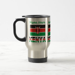 Mug De Voyage Personnalisation verte du drapeau kényan