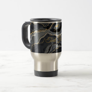 Mug de voyage personnalisé à marbrure élégante