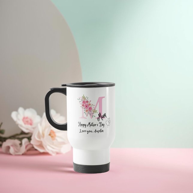 Mug de voyage personnalisé avec l'initiale de Mama (Créateur téléchargé)
