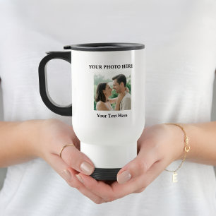 Mug de voyage personnalisé avec photo et texte