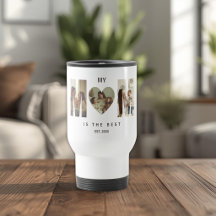 Mug de voyage personnalisé en forme de cœur MAMAN 