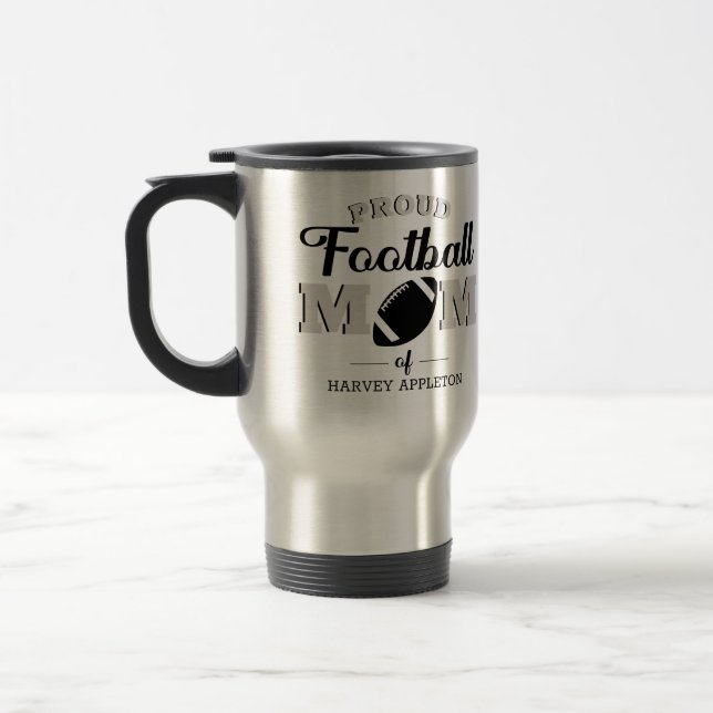 Mug De Voyage Personnalisé Fier Football Maman Voyage Mug (Gauche)