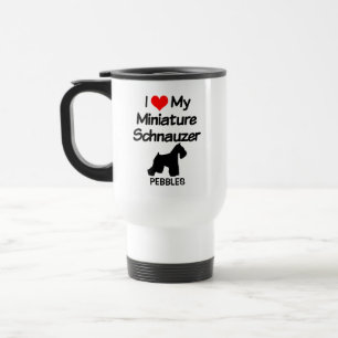 Mug De Voyage Personnalisé J'Aime Mon Chien Schnauzer Miniature