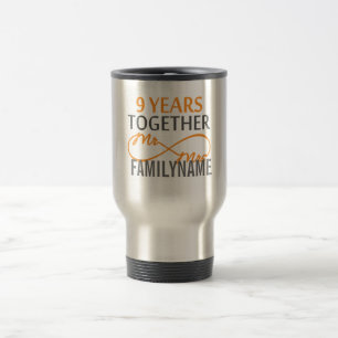 Mug De Voyage Personnalisé M. et Mme 9e anniversaire