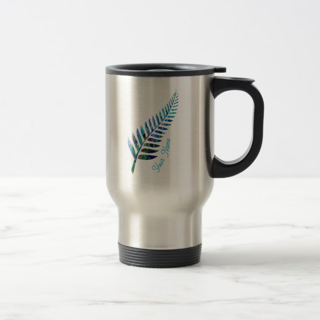 MUG DE VOYAGE PERSONNALISÉ NOUVELLE-ZÉLANDE FERN PAUA (Droit)