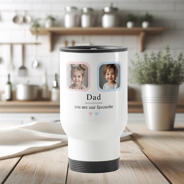 Mug De Voyage Personnalisé Papa avec 2 photos pour enfants Vous  (Créateur téléchargé)