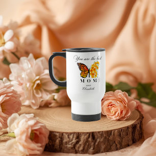 Mug de voyage personnalisé Papillon floral