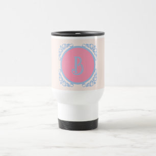 Mug De Voyage Personnalisé rose et bleu 