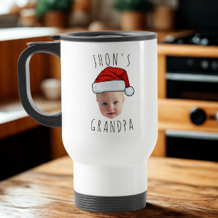 Mug De Voyage Personnalisé Visage bébé Père Noël Chapeau Photo d