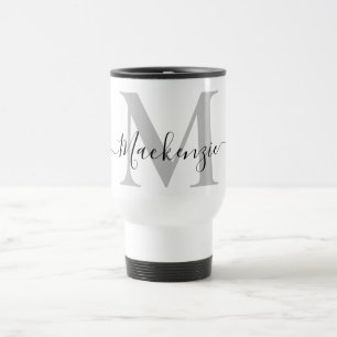Mug De Voyage Personnaliser le nom initial du monogramme