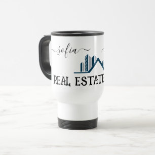 Mug De Voyage Personnaliser Logo Agent Immobilier Petite entrepr