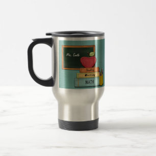 Mug De Voyage Personnalisez Teachers', Apple, livres et crayons