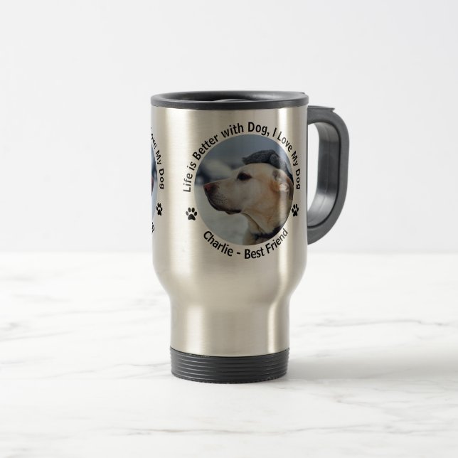 Mug De Voyage Personnalisez votre propre photo d'animal de compa (Devant droit)