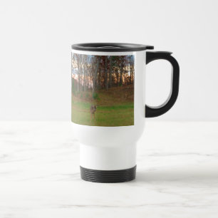 Mug De Voyage Petit cerf et coucher de soleil rose