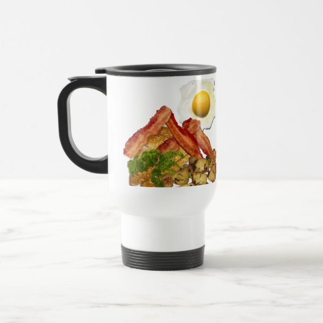 Mug De Voyage Petit-déjeuner Oeufs de bacon paysager (Gauche)