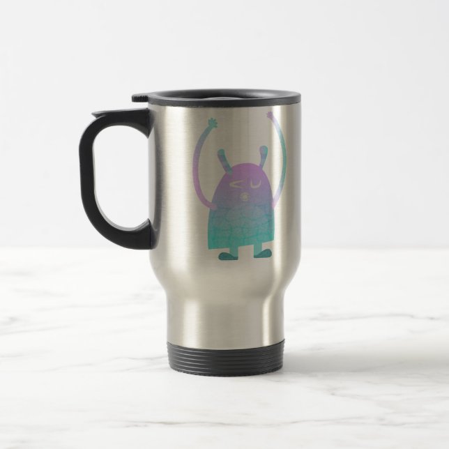 Mug De Voyage Petit Monstre Bleu Mignon (Gauche)