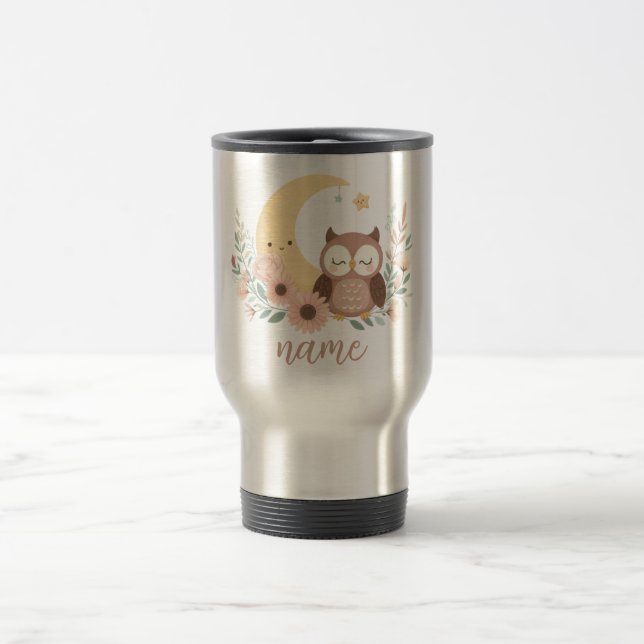 Mug De Voyage Petite chouette avec lune (Centre)