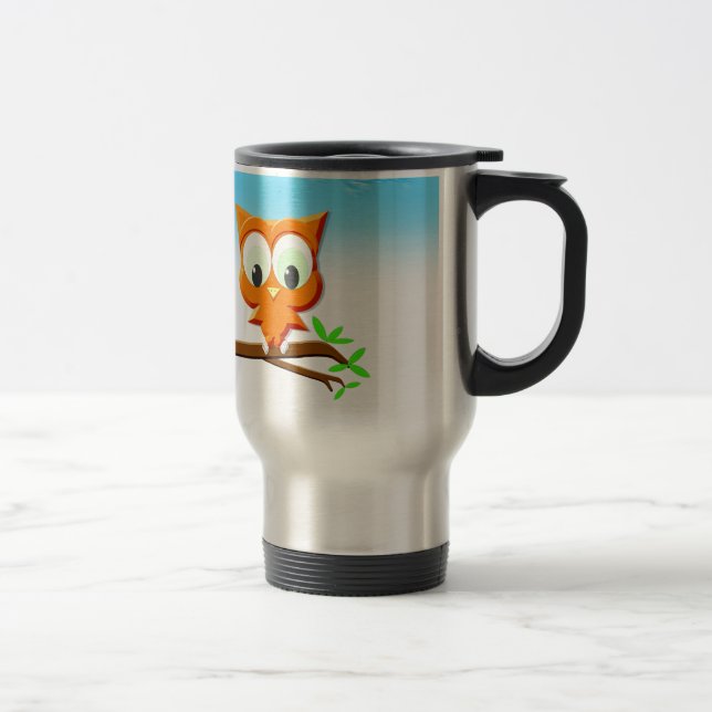 Mug De Voyage Petite chouette sur une branche (Droit)