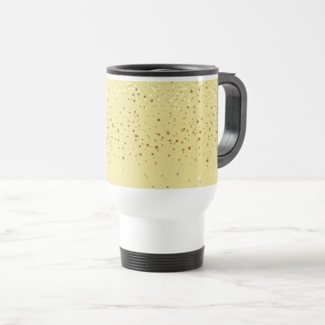Mug De Voyage Petite Golden Stars Travel Café Mug-Yellow (Devant droit)