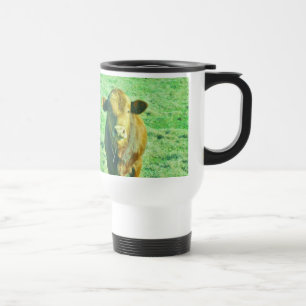 Mug De Voyage Petite vache Brown en vert pastel