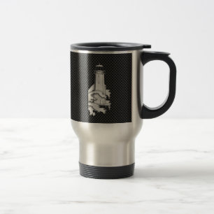 Mug De Voyage Phare de style de chrome sur la fibre de carbone