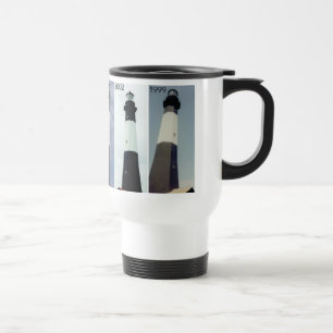 Mug De Voyage Phare d'île de Tybee (au fil des ans)