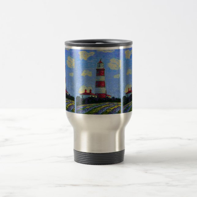Mug De Voyage Phare Pastel et champs de lavande (Centre)